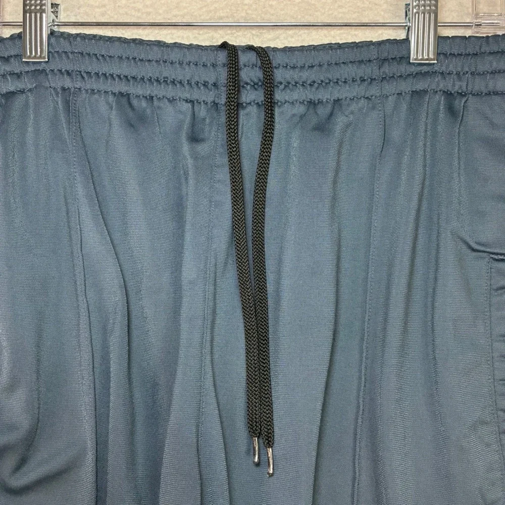 Y2K Adidas Baggy Track Pants Men L Gray Relaxed Sweatpants Drawstring Vintage